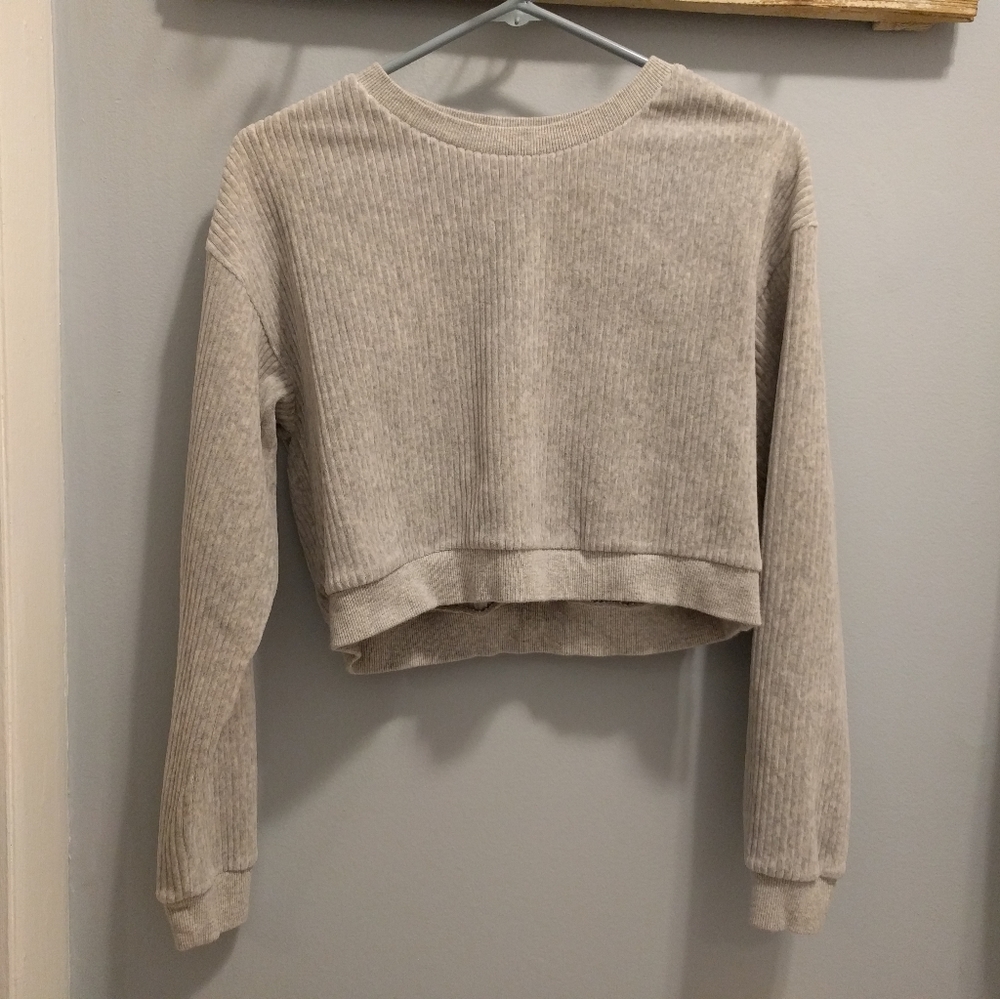 Forever 21 Corduroy Ribbed Top Heather Grey